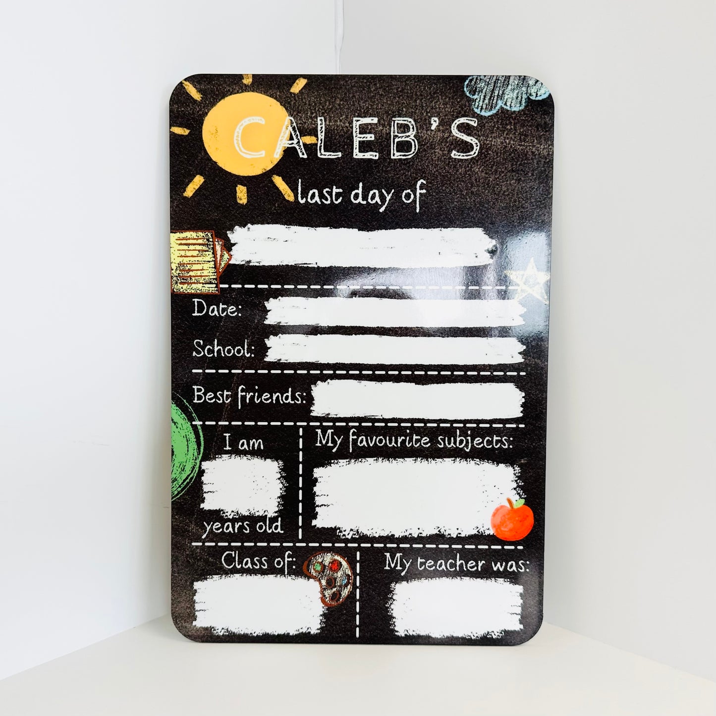 Acrylic Double-sided School Memory Board (Wipeable) - Blackboard Design