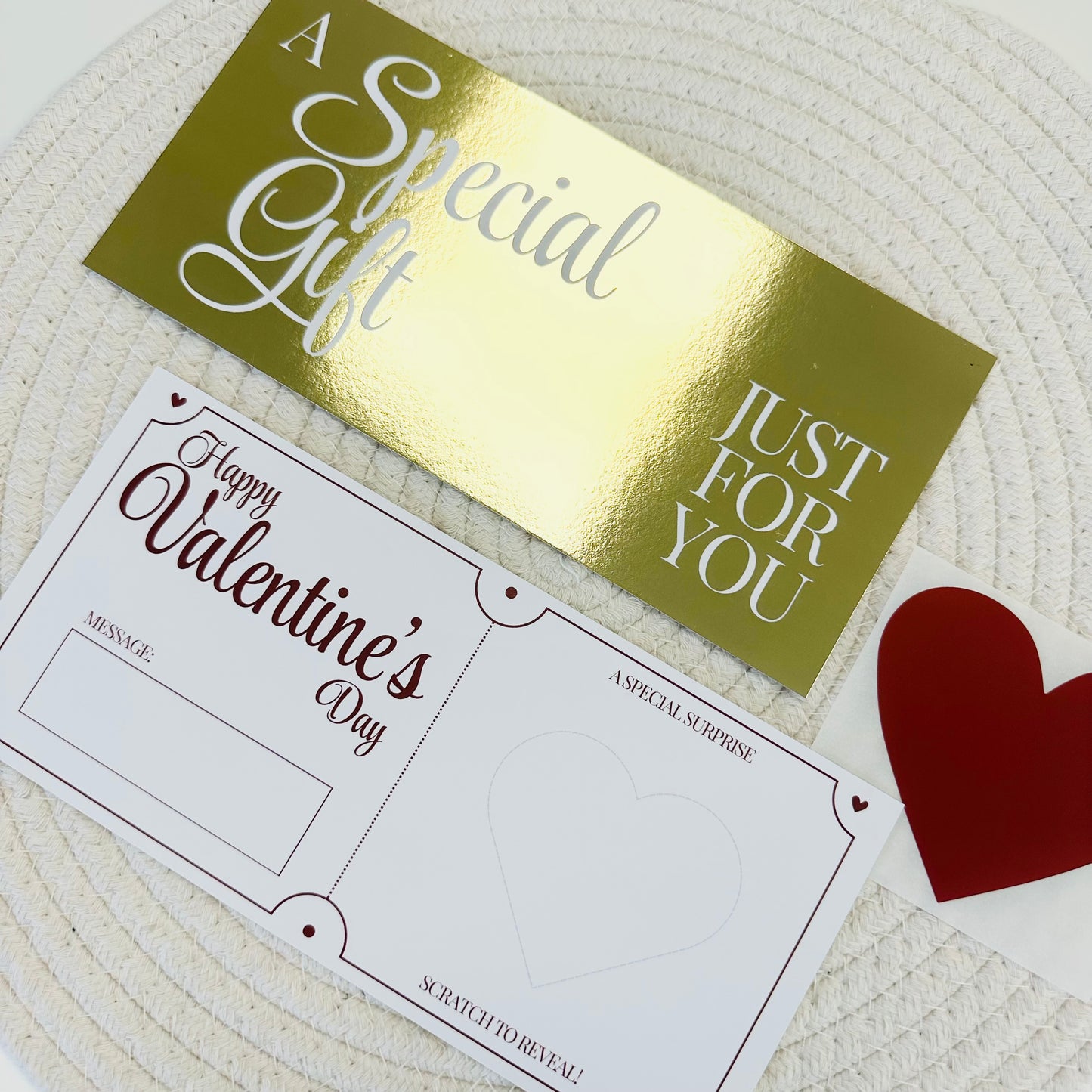 Valentine's Gold Foiled DIY Scratch Reveal Voucher