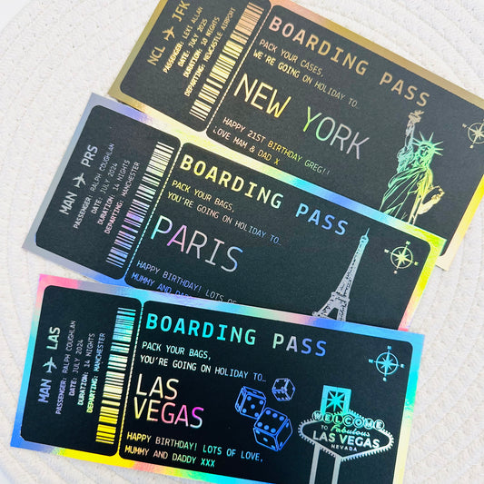 Boarding Pass Gifting/Memento Foiled Ticket (Black)