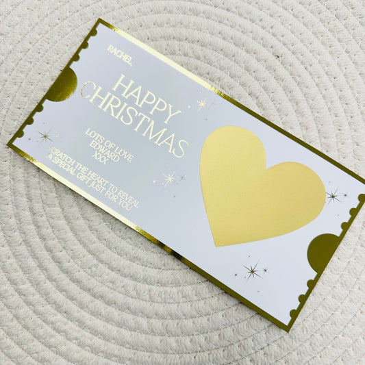 Christmas Gold Foiled Scratch Reveal Voucher