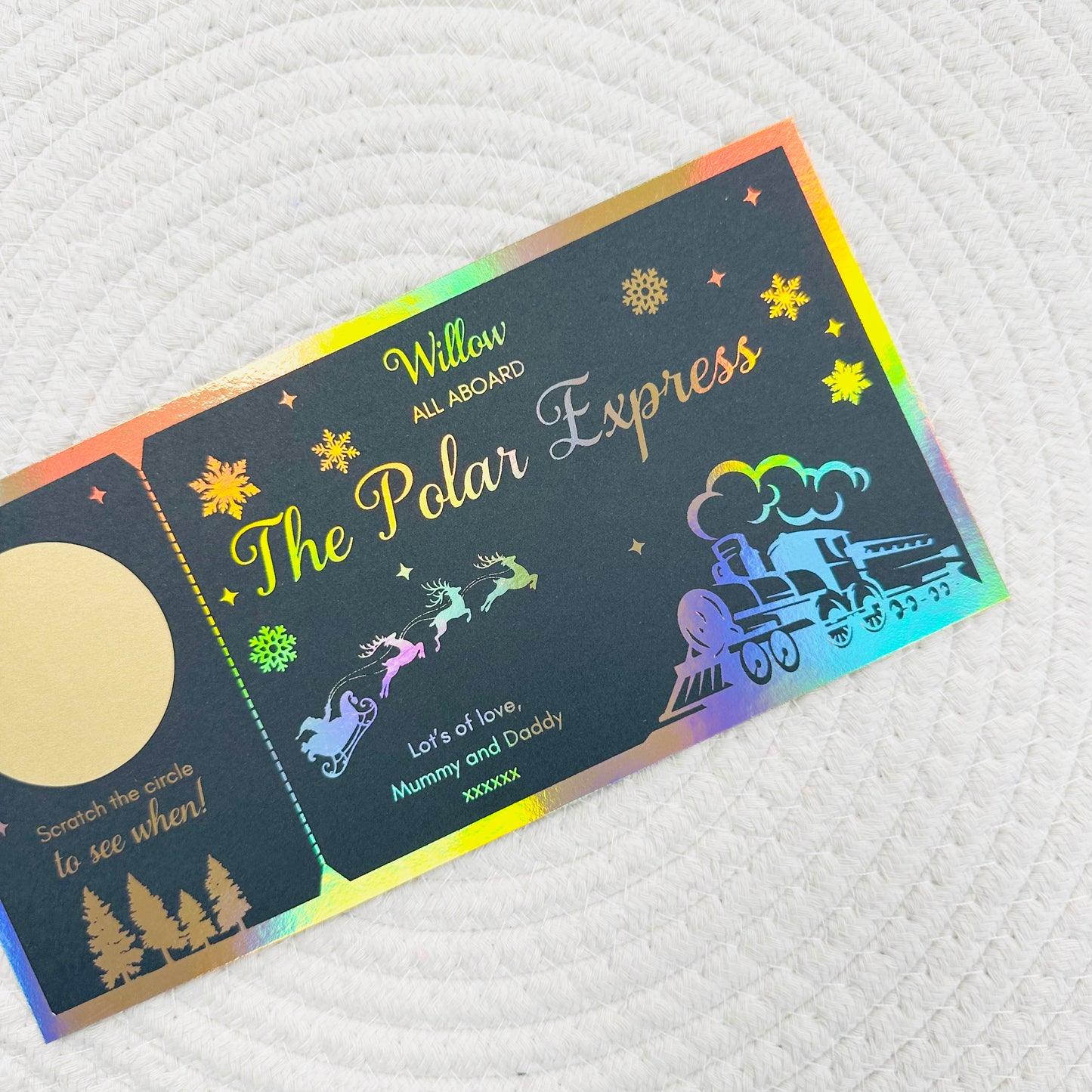 Polar Express Foiled Scratch Reveal Voucher (Black)