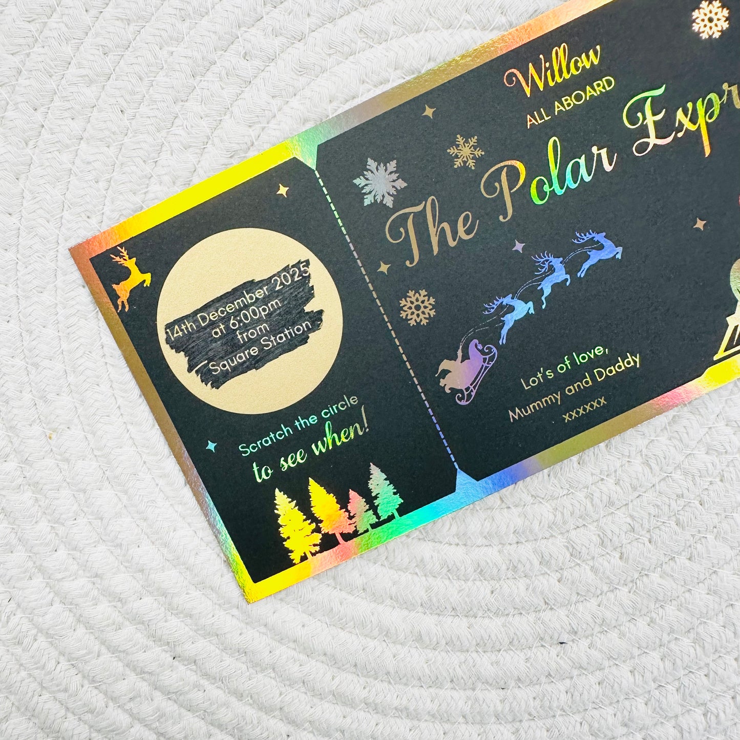 Polar Express Foiled Scratch Reveal Voucher (Black)