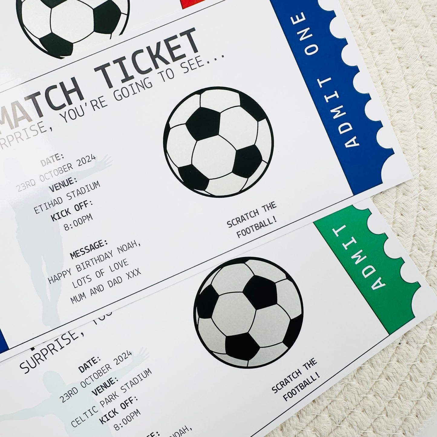 Football Match Scratch Reveal Ticket