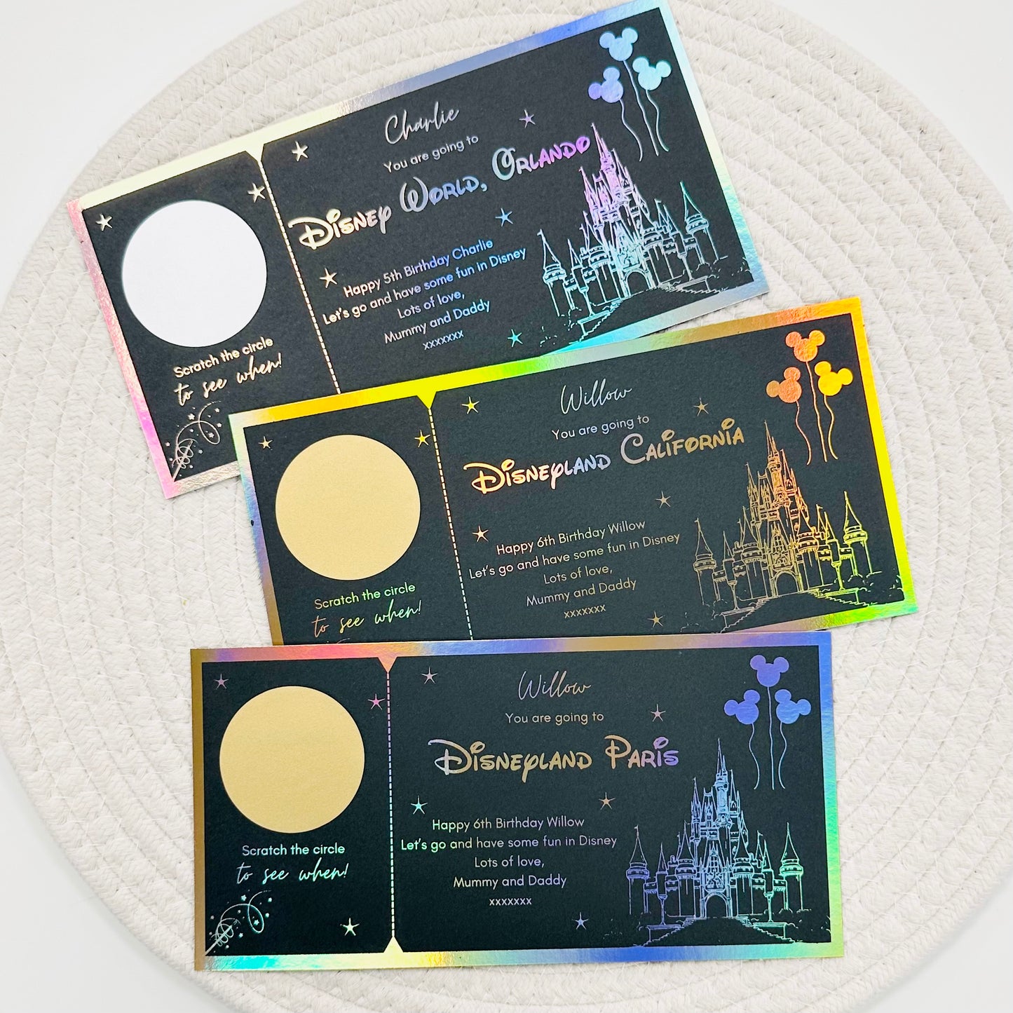 Disneyland Black Foiled Scratch Reveal Voucher