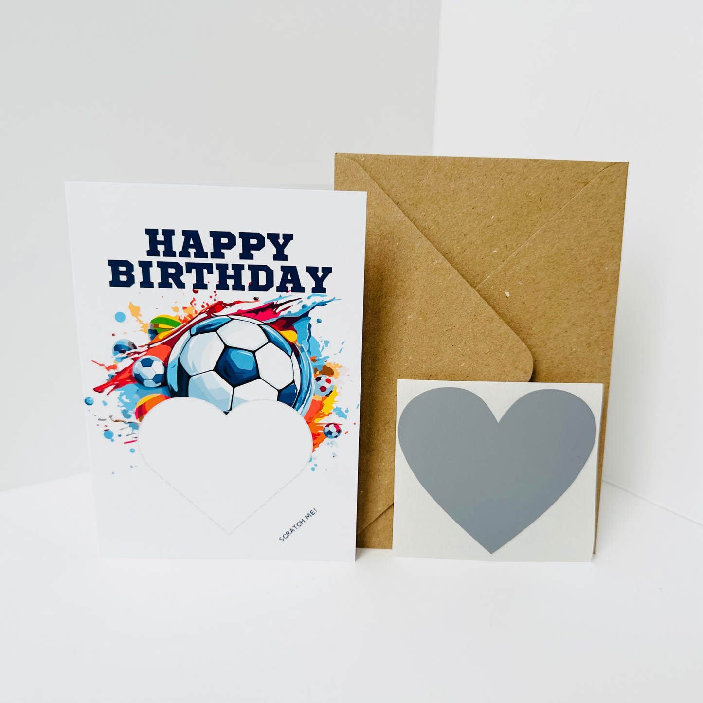 Birthday DIY Scratch Reveal Card - Football