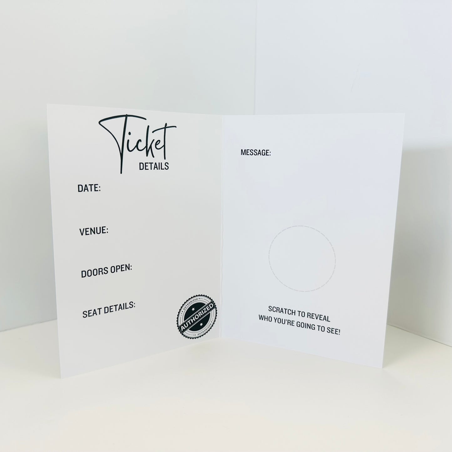 Concert Silver Holographic Foiled DIY Scratch Reveal Card