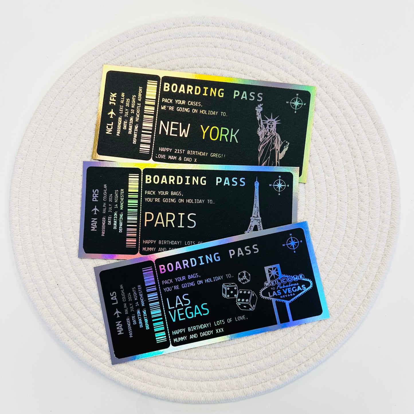 Boarding Pass Gifting/Memento Foiled Ticket (Black)