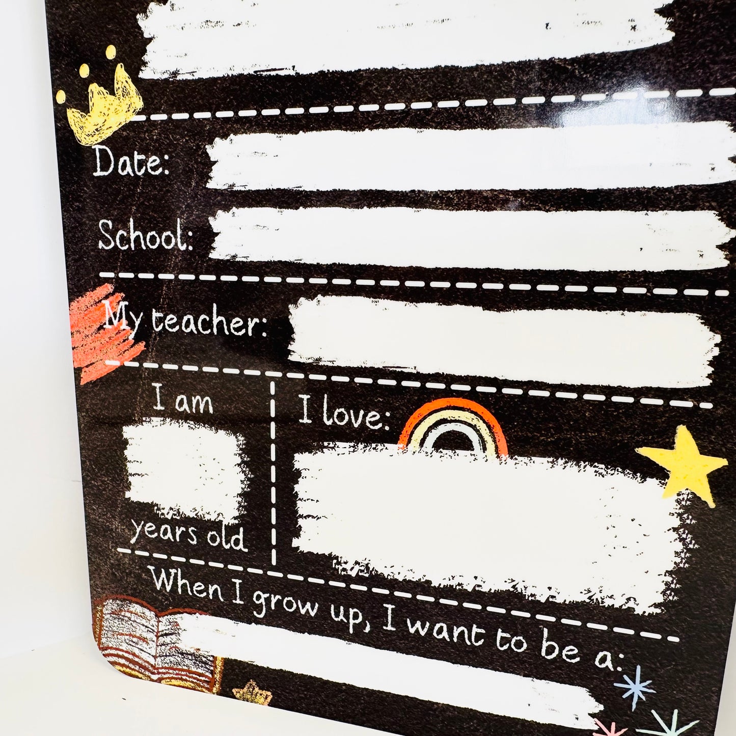 Acrylic Double-sided School Memory Board (Wipeable) - Blackboard Design