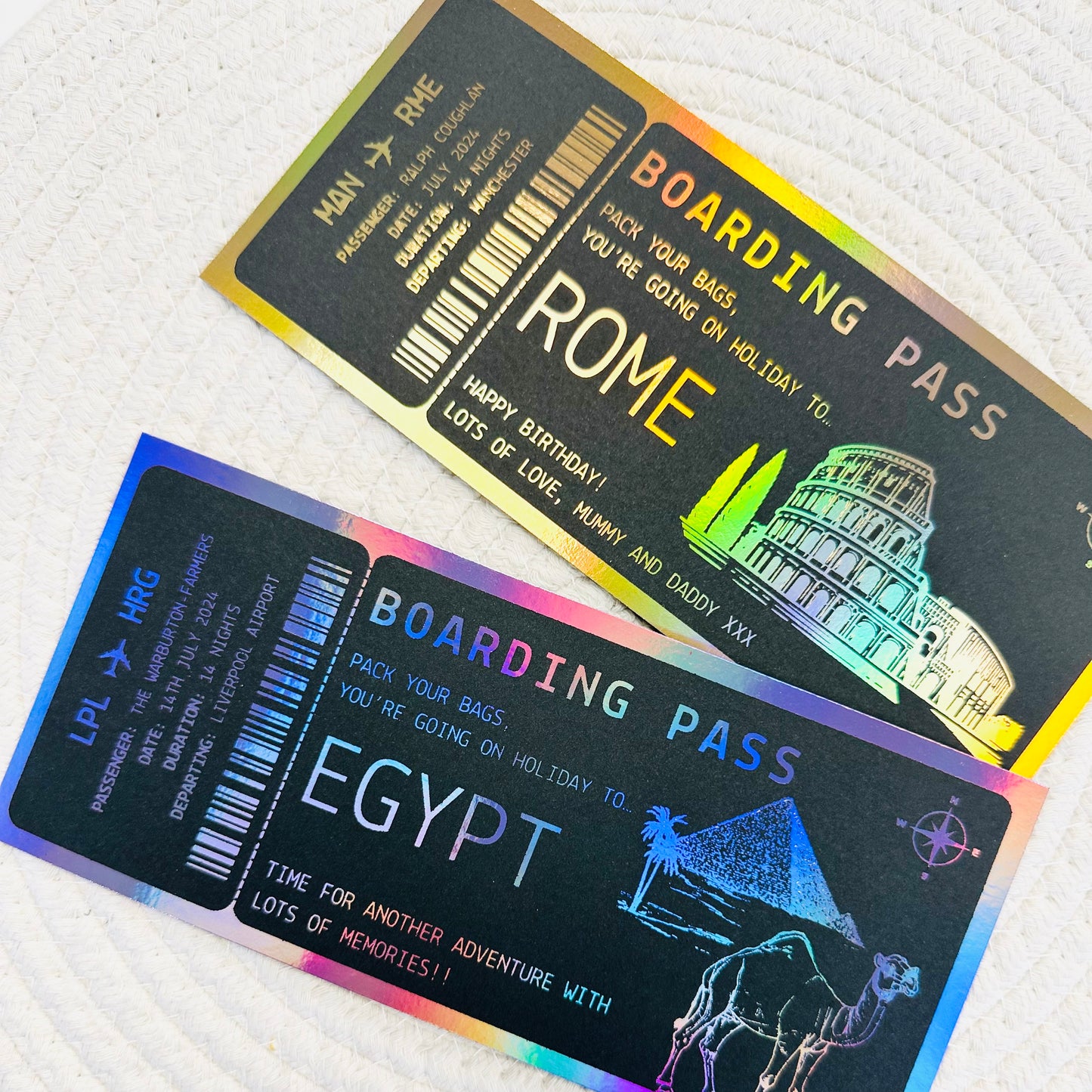 Boarding Pass Gifting/Memento Foiled Ticket (Black)