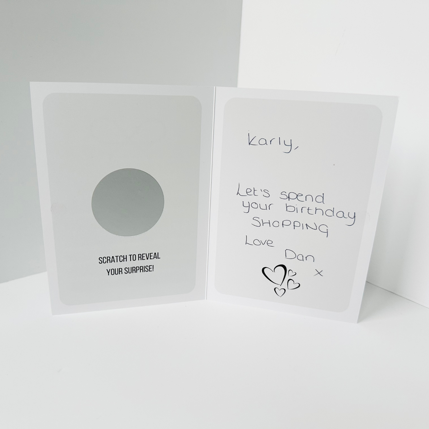 Birthday Silver Foiled DIY Scratch Reveal Card - Blue Present