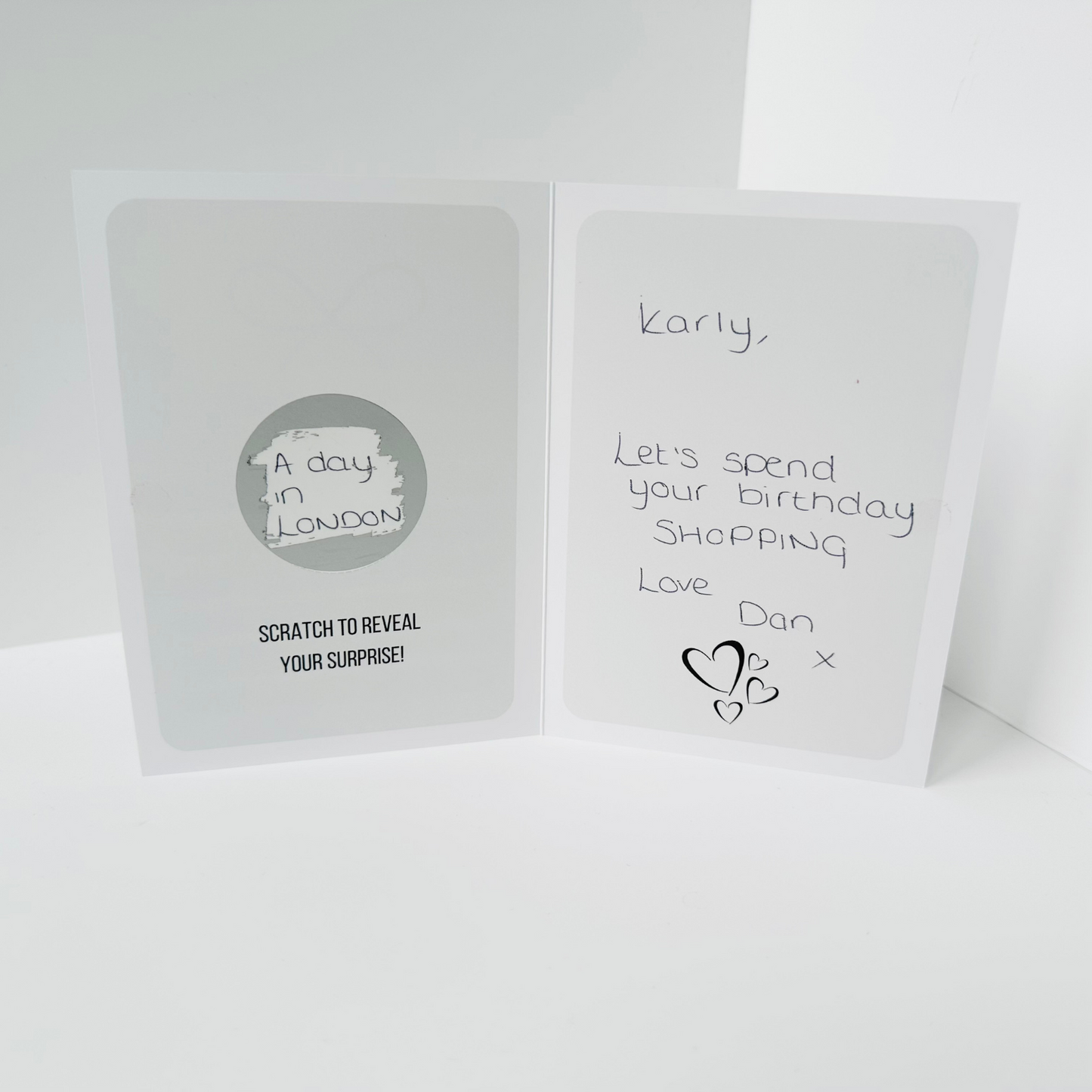 Birthday Silver Foiled DIY Scratch Reveal Card - Blue Present