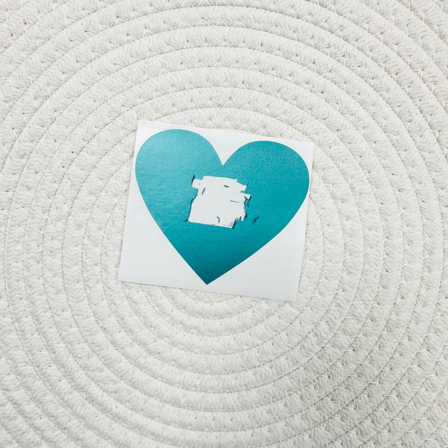 Heart 7x8cm Scratch-Off Sticker (Turquoise) - Pack of 50