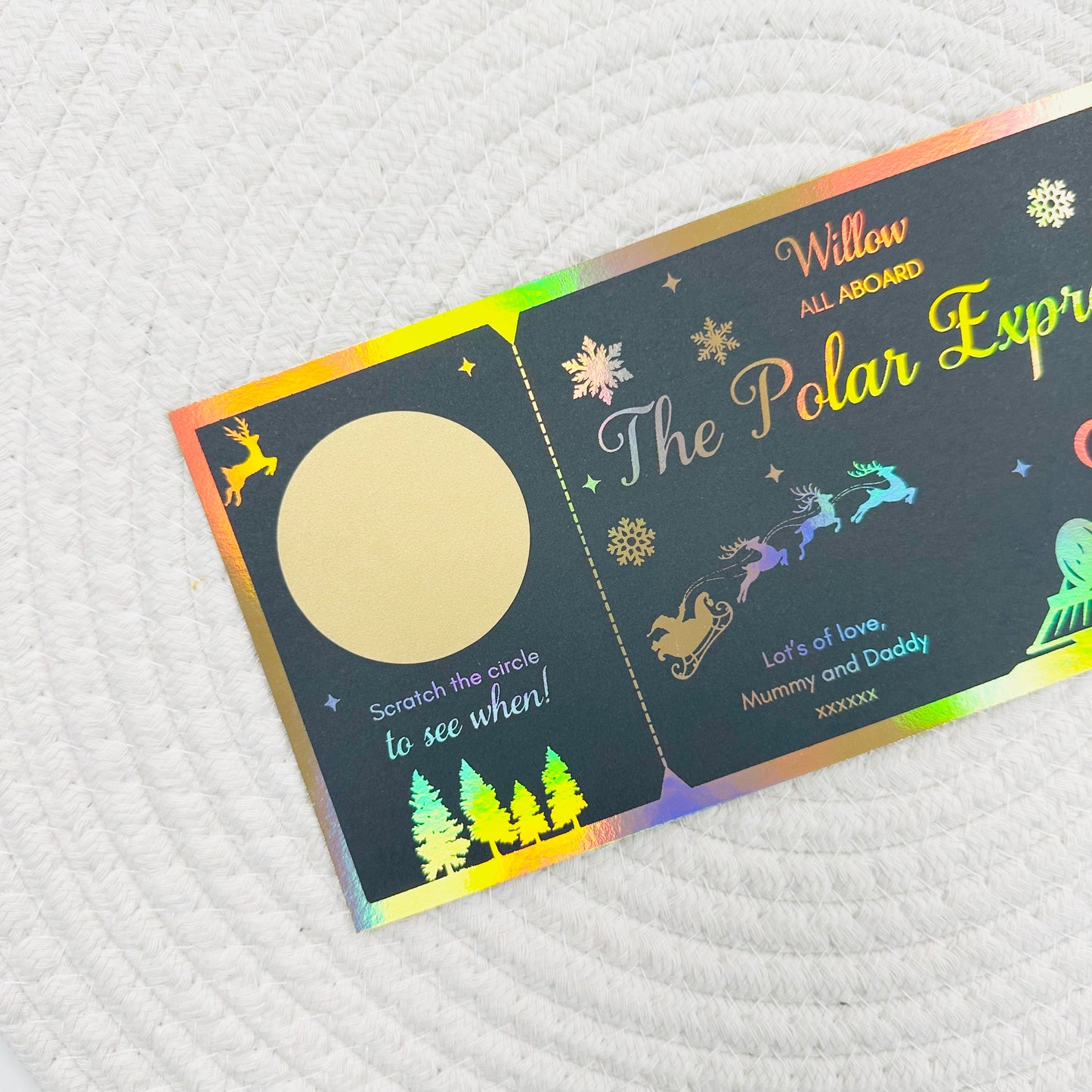 Polar Express Foiled Scratch Reveal Voucher (Black)