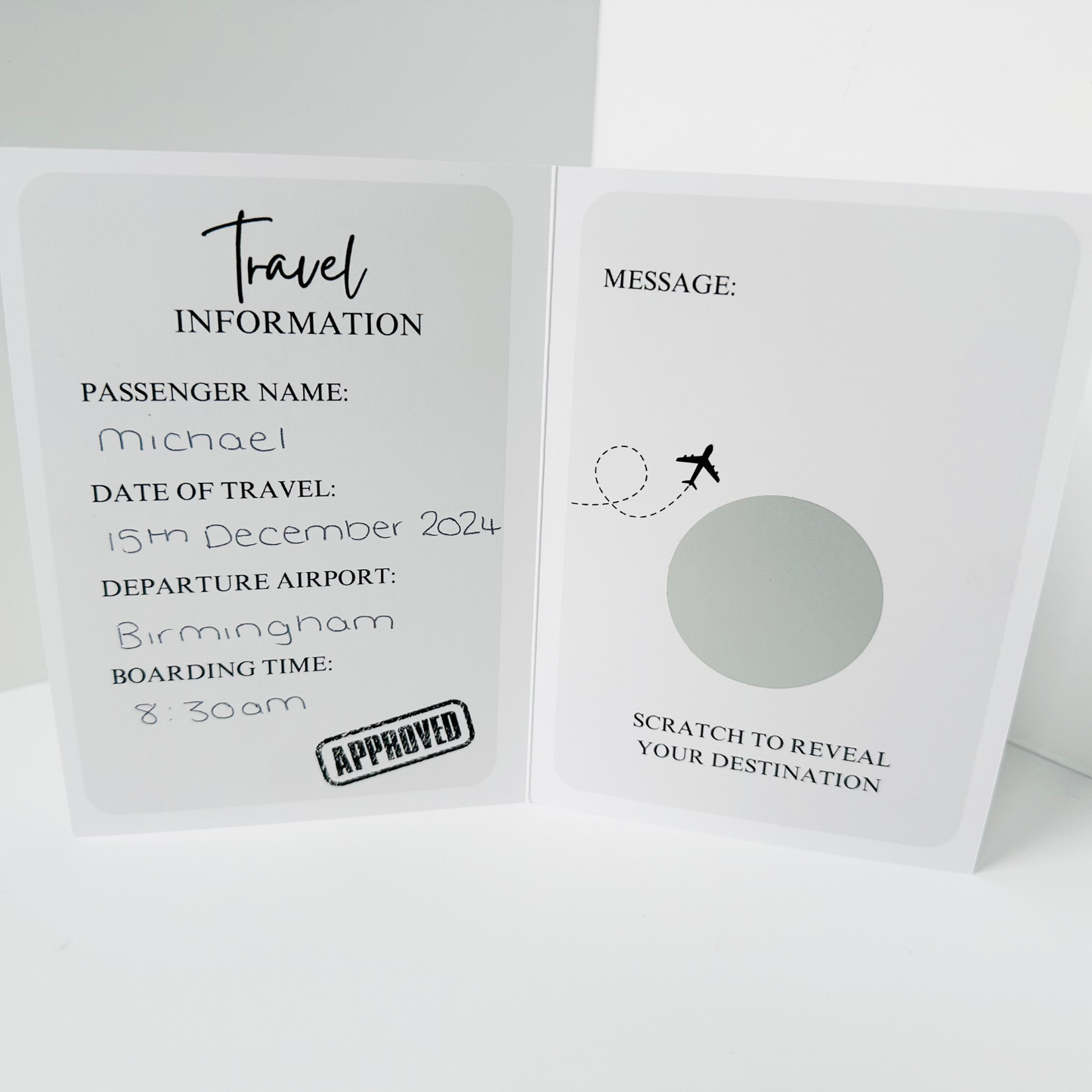 Travel Passport Silver Foiled DIY Scratch Reveal Card - Grey and Silver