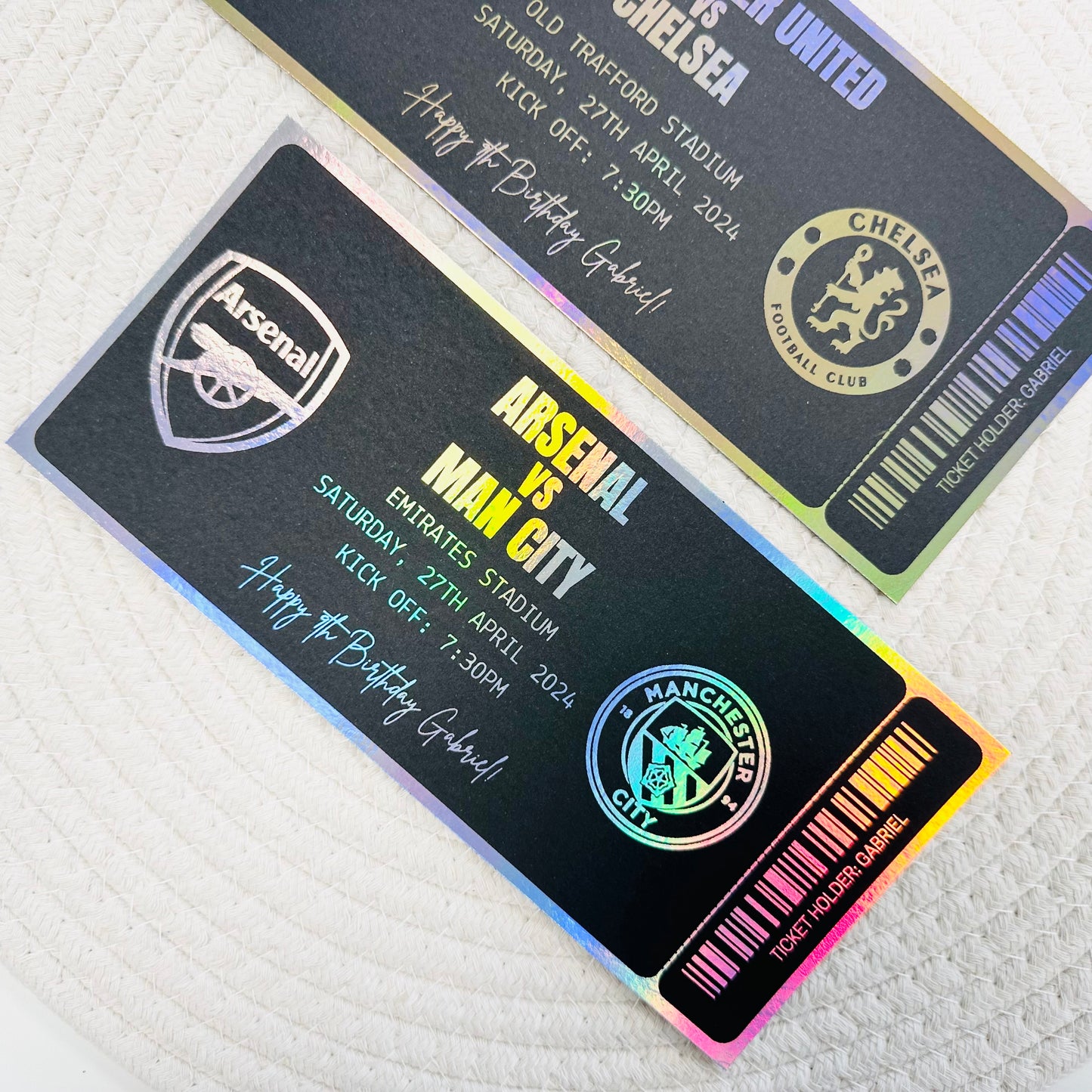 Football Gifting/Memento Foiled Ticket (Black)