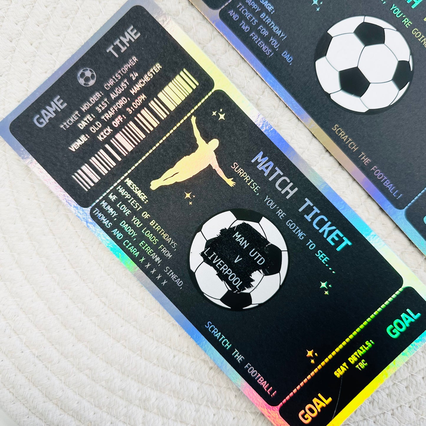 Football Foiled Scratch Reveal Voucher (Black)