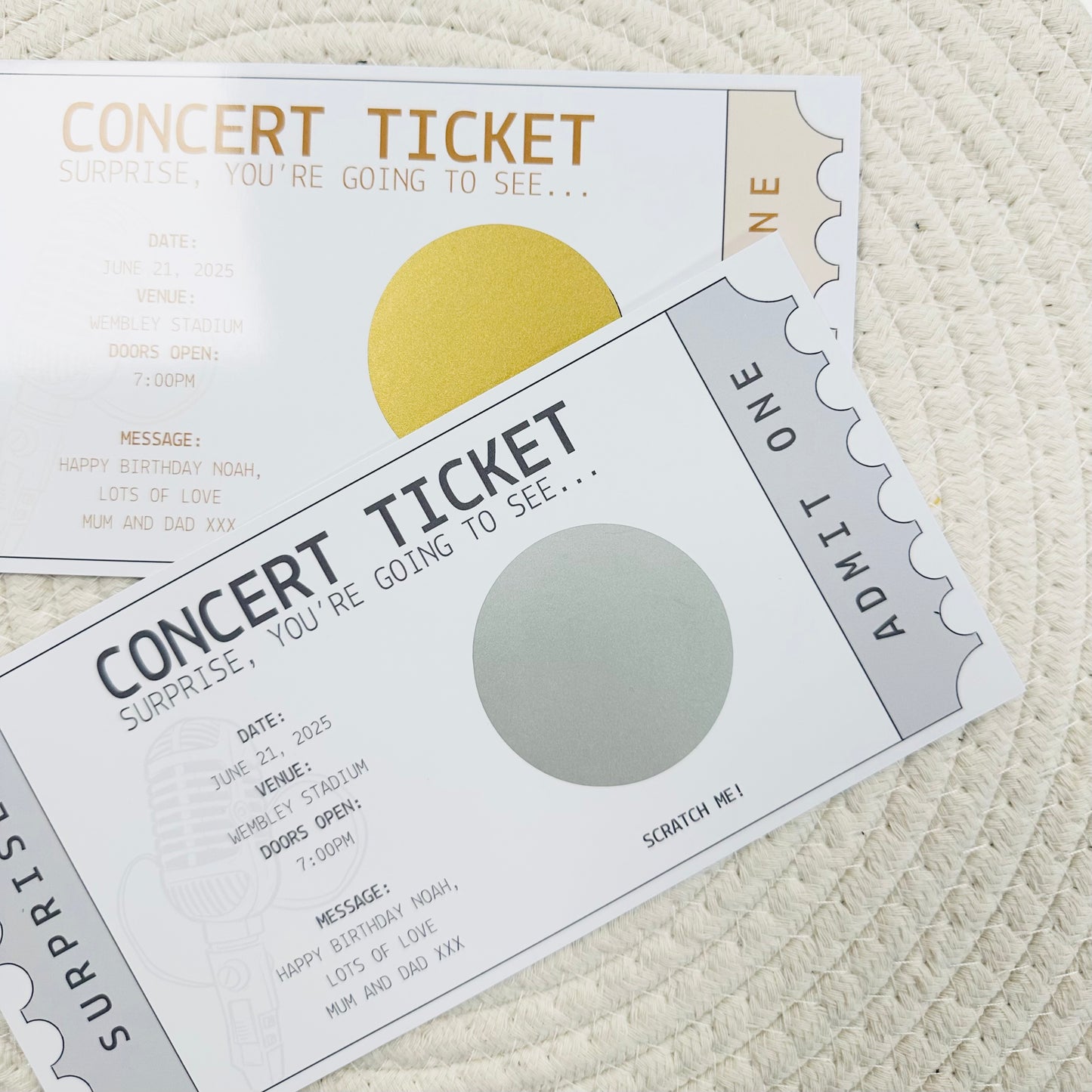 Concert Scratch Reveal Ticket