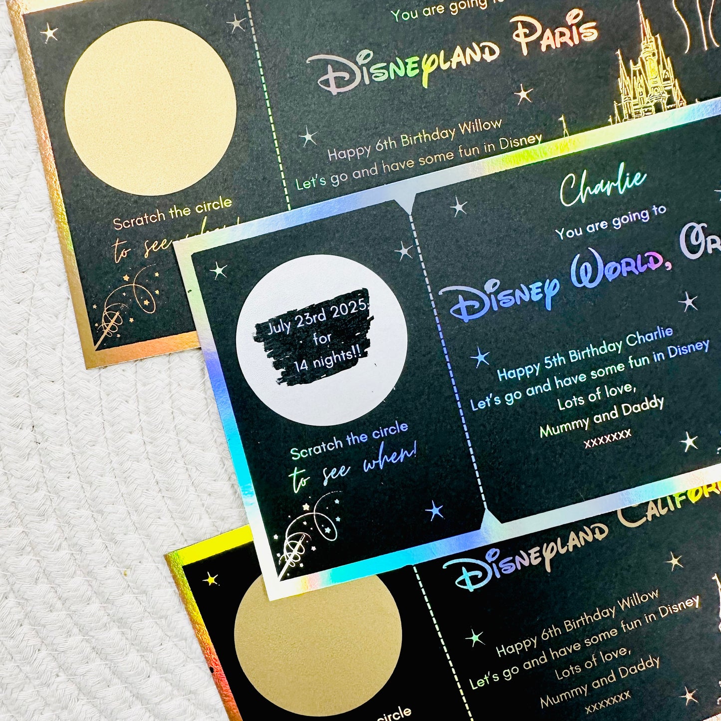 Disneyland Black Foiled Scratch Reveal Voucher