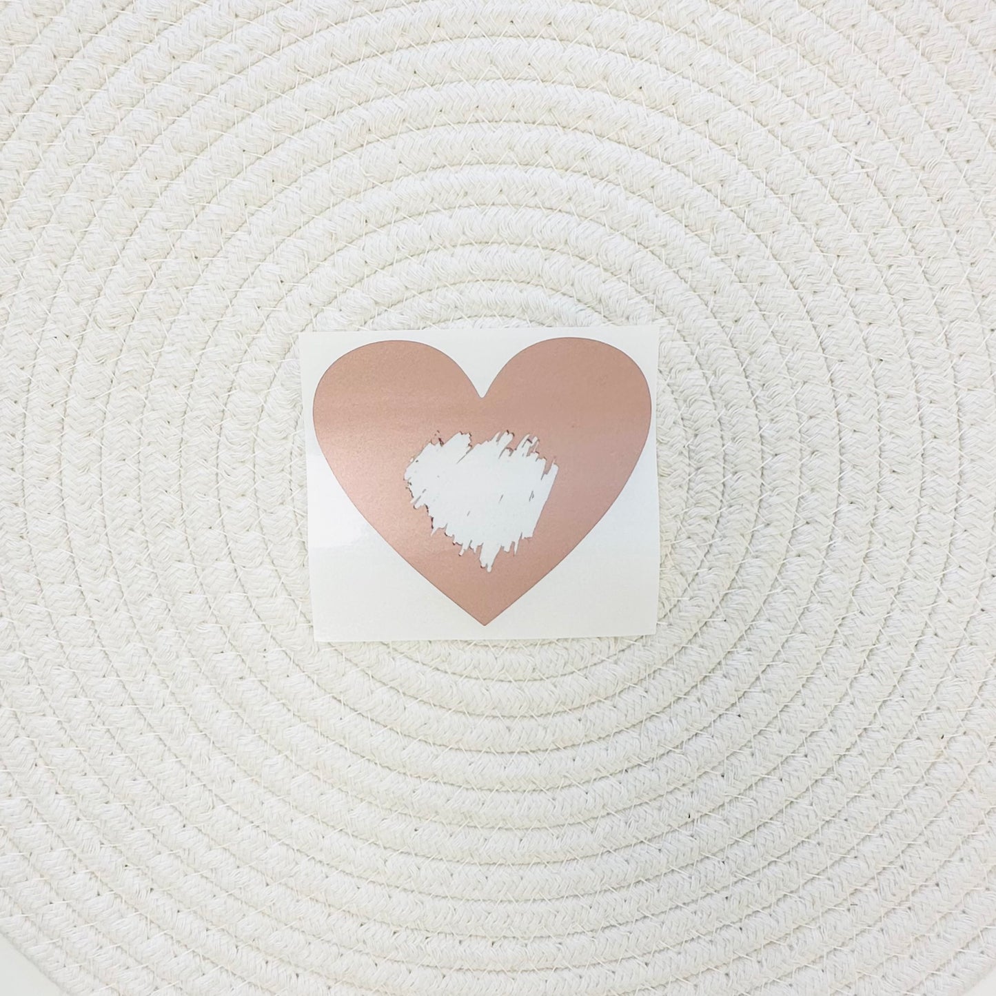 Heart 7x8cm Scratch-Off Sticker (Rose Gold) - Pack of 50