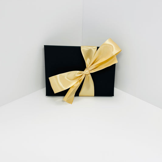 Black Luxury Gift Box and Gold Ribbon (A6)