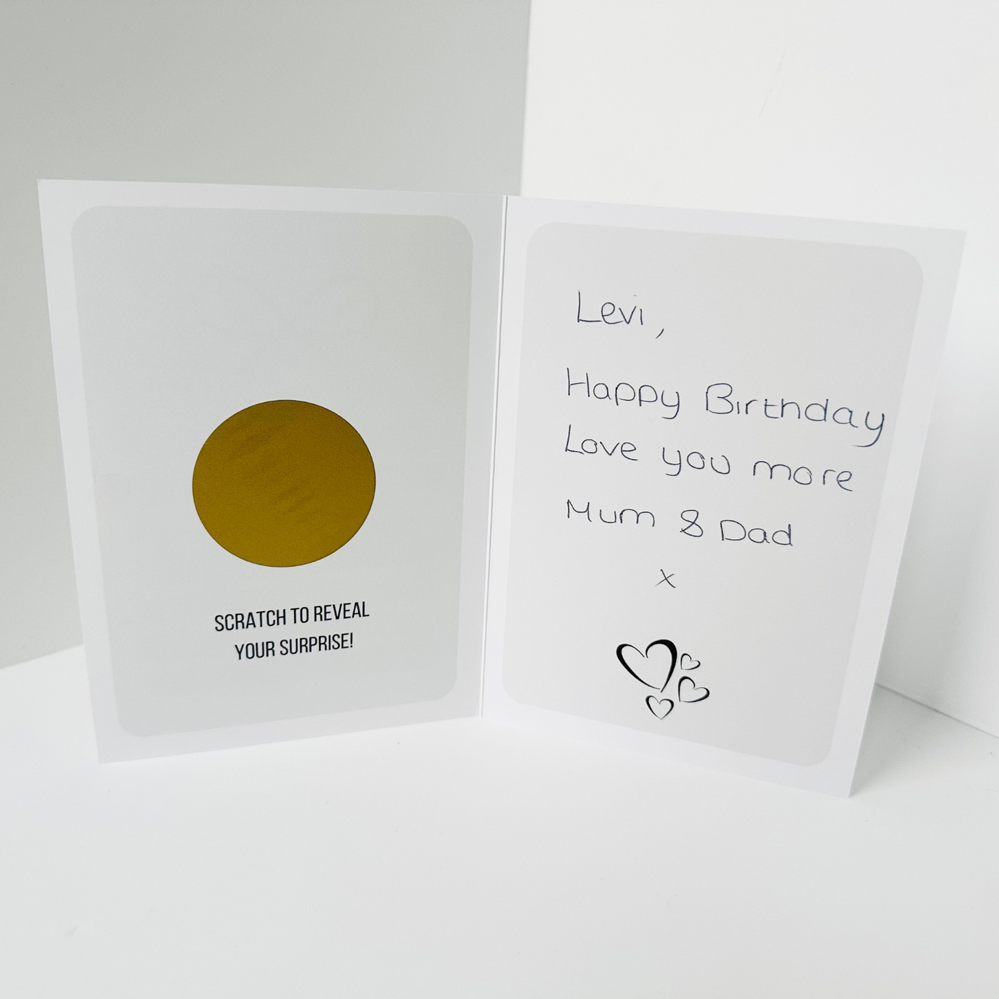 Birthday Gold Foiled DIY Scratch Reveal Card - Black Present