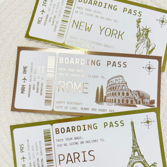 Boarding Pass Gifting/Memento Foiled Ticket