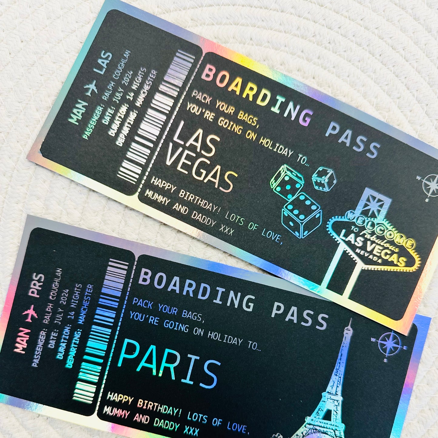 Boarding Pass Gifting/Memento Foiled Ticket (Black)