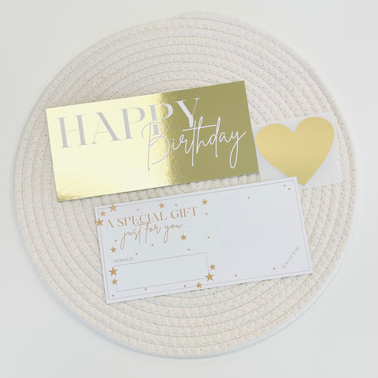 Birthday Gold Foiled DIY Scratch Reveal Voucher