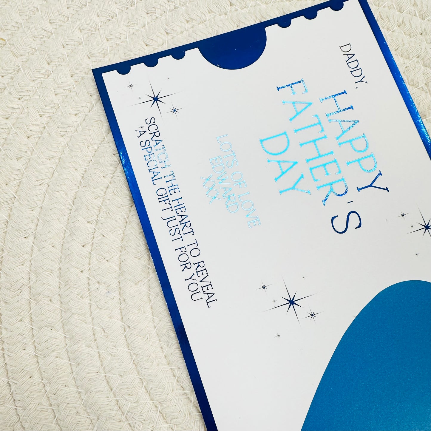 Father's Day Blue Foiled Scratch Reveal Voucher