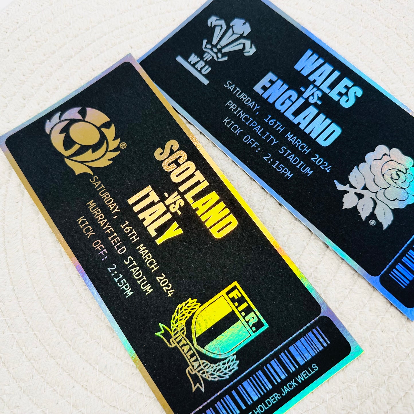 Rugby Gifting/Memento Foiled Ticket (Black)