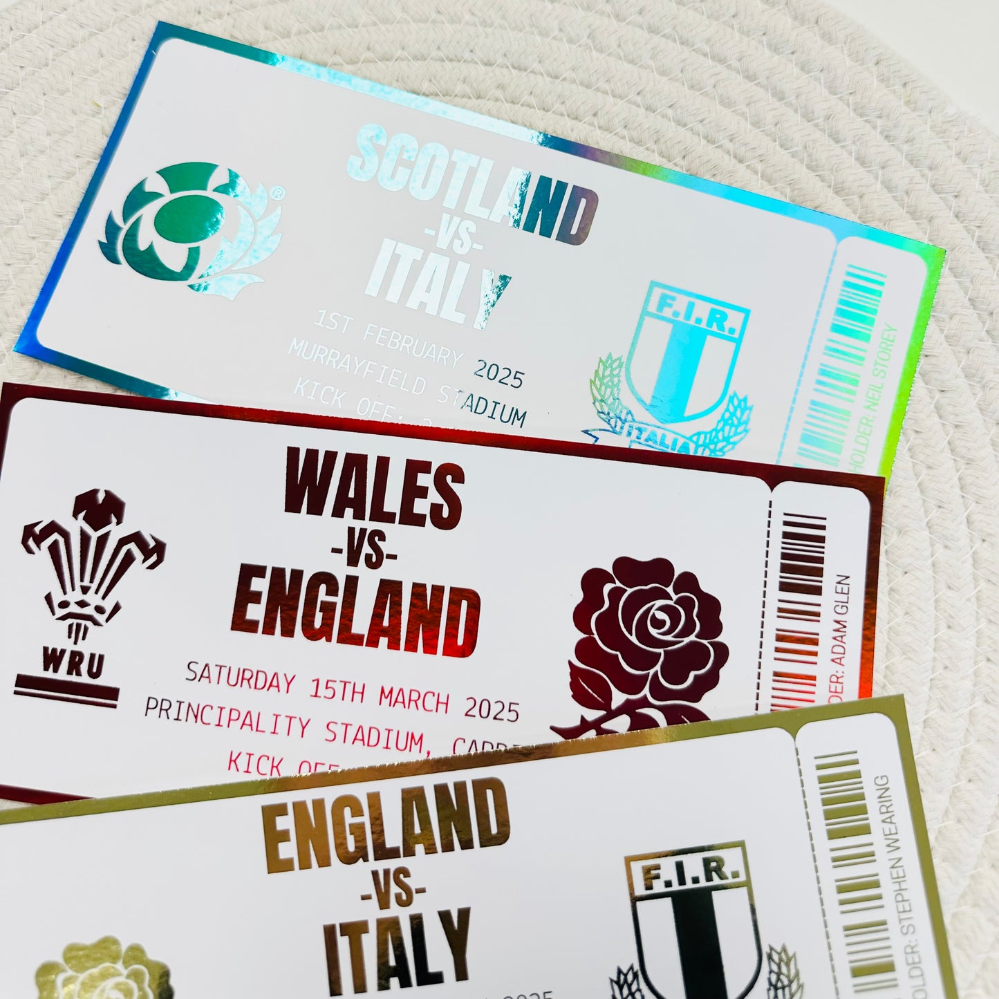 Rugby Gifting/Memento Foiled Ticket