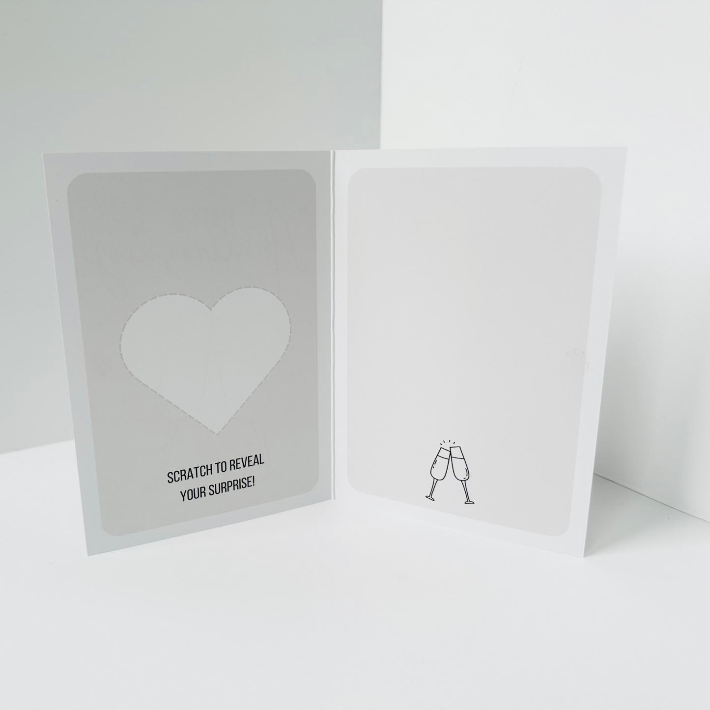 Anniversary Silver Foiled DIY Scratch Reveal Card - Champagne