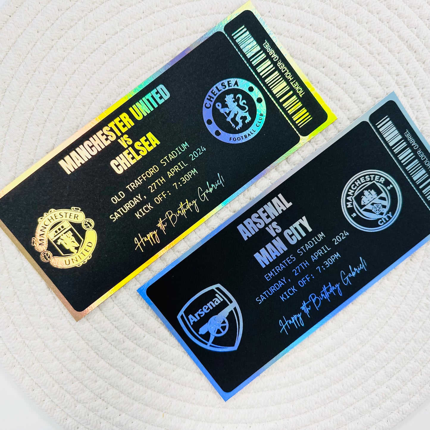 Football Gifting/Memento Foiled Ticket (Black)