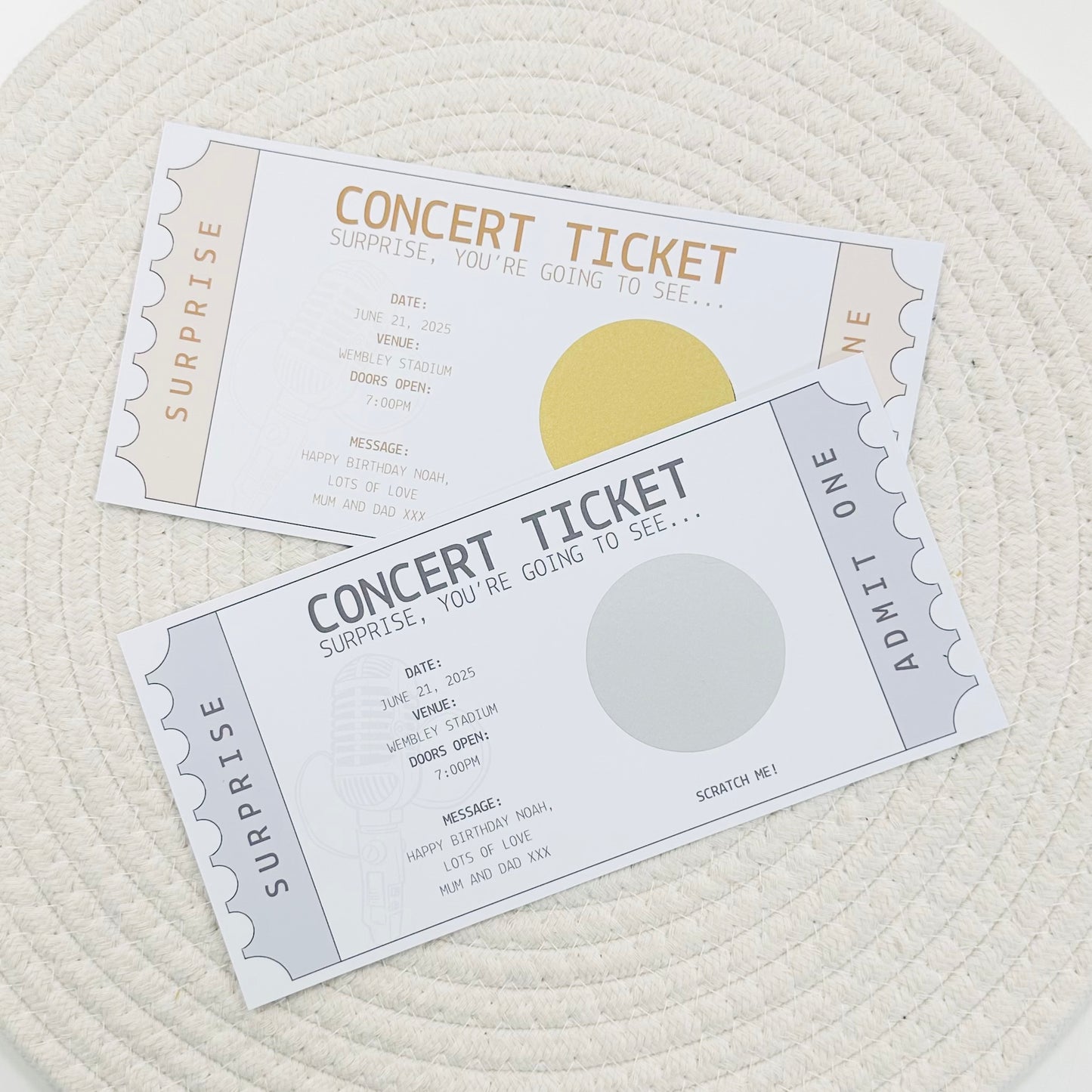 Concert Scratch Reveal Ticket