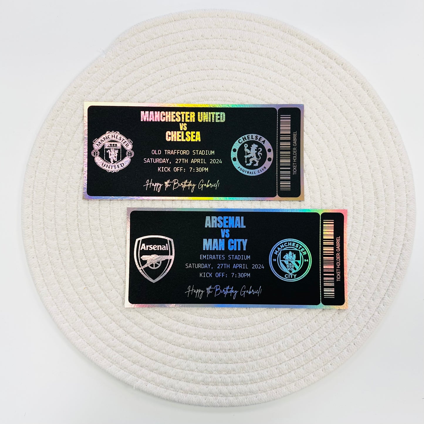 Football Gifting/Memento Foiled Ticket (Black)