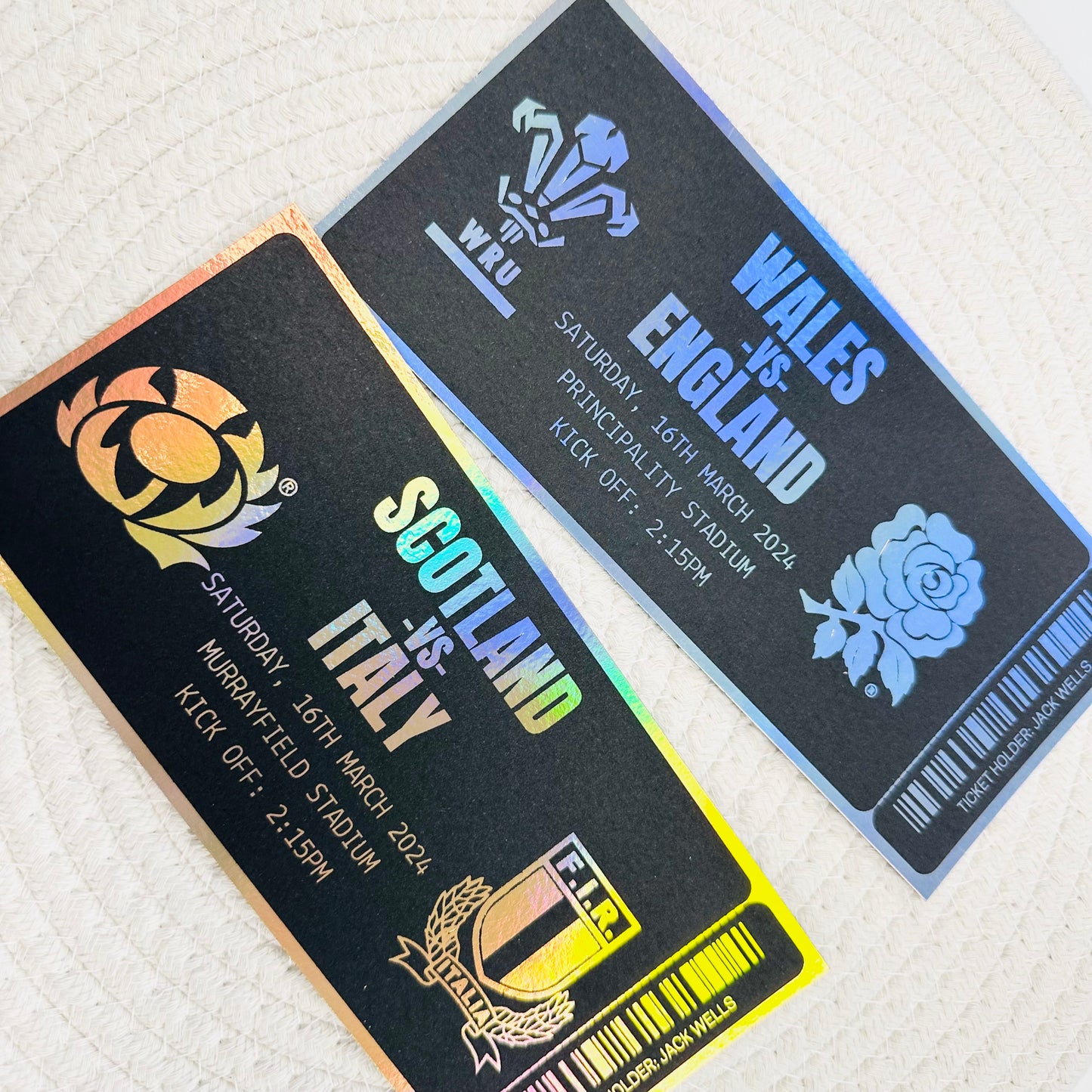 Rugby Gifting/Memento Foiled Ticket (Black)