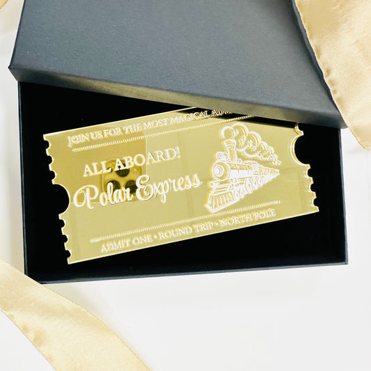 Polar Express Golden Acrylic Ticket