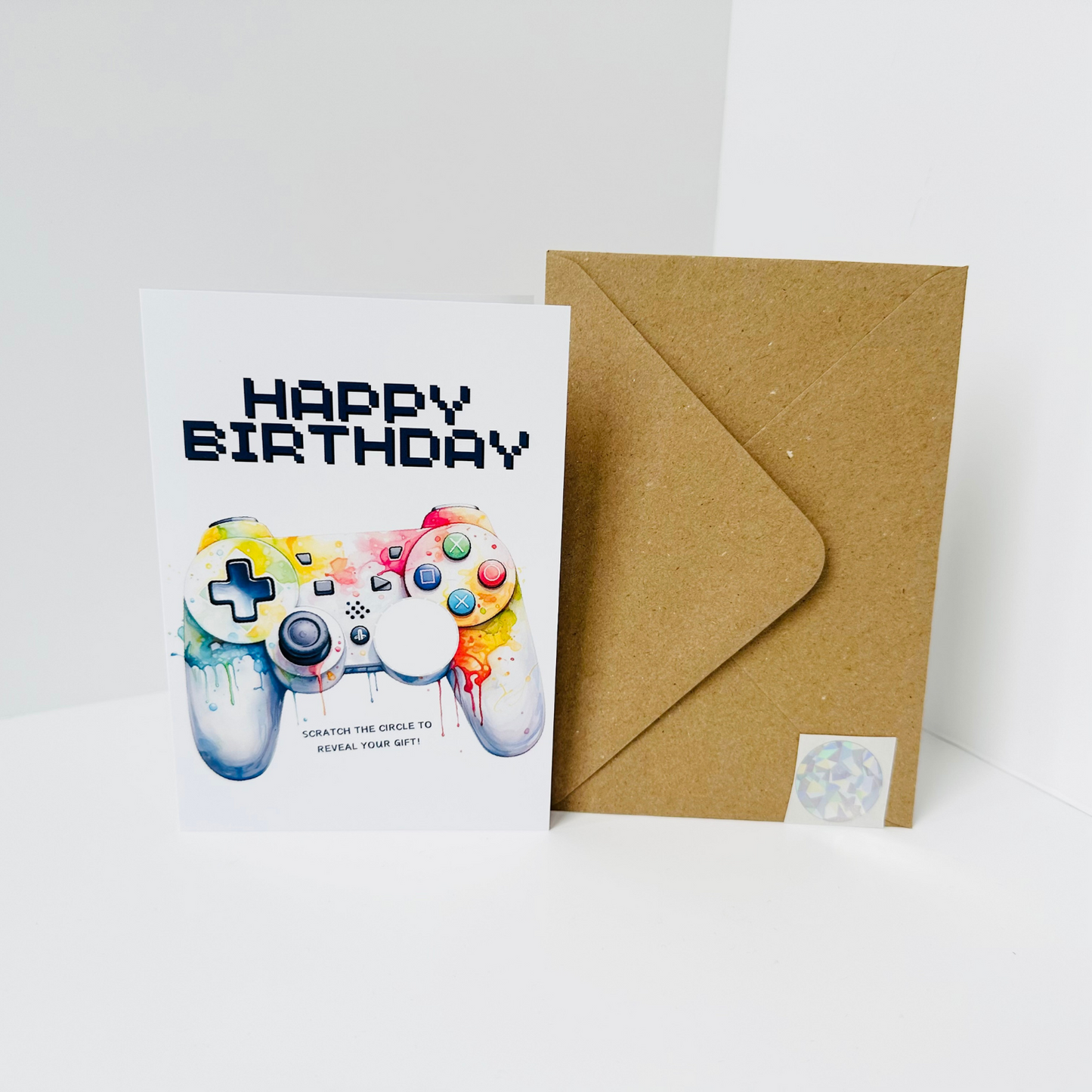 Birthday DIY Scratch Reveal Card - PS Gamer