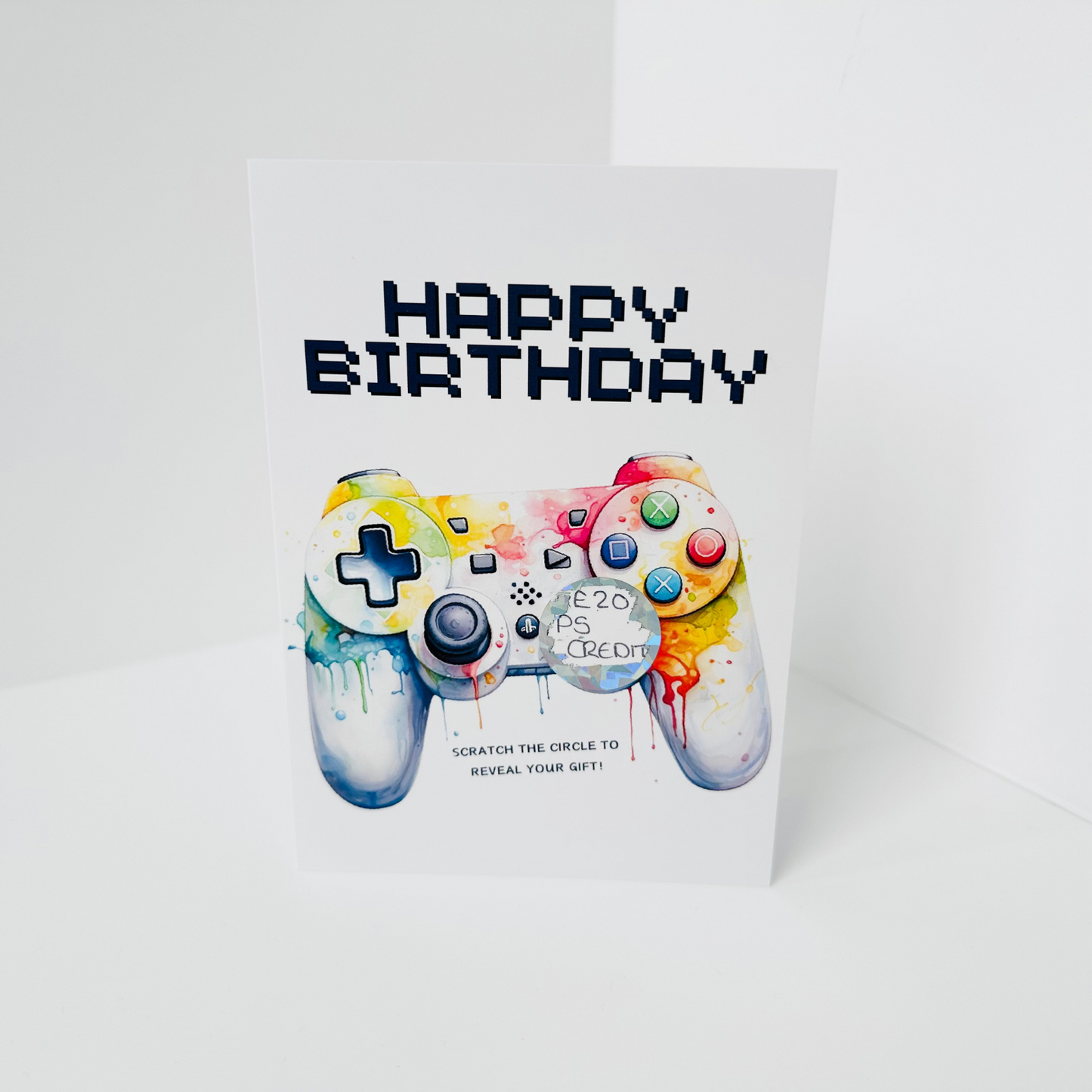 Birthday DIY Scratch Reveal Card - PS Gamer