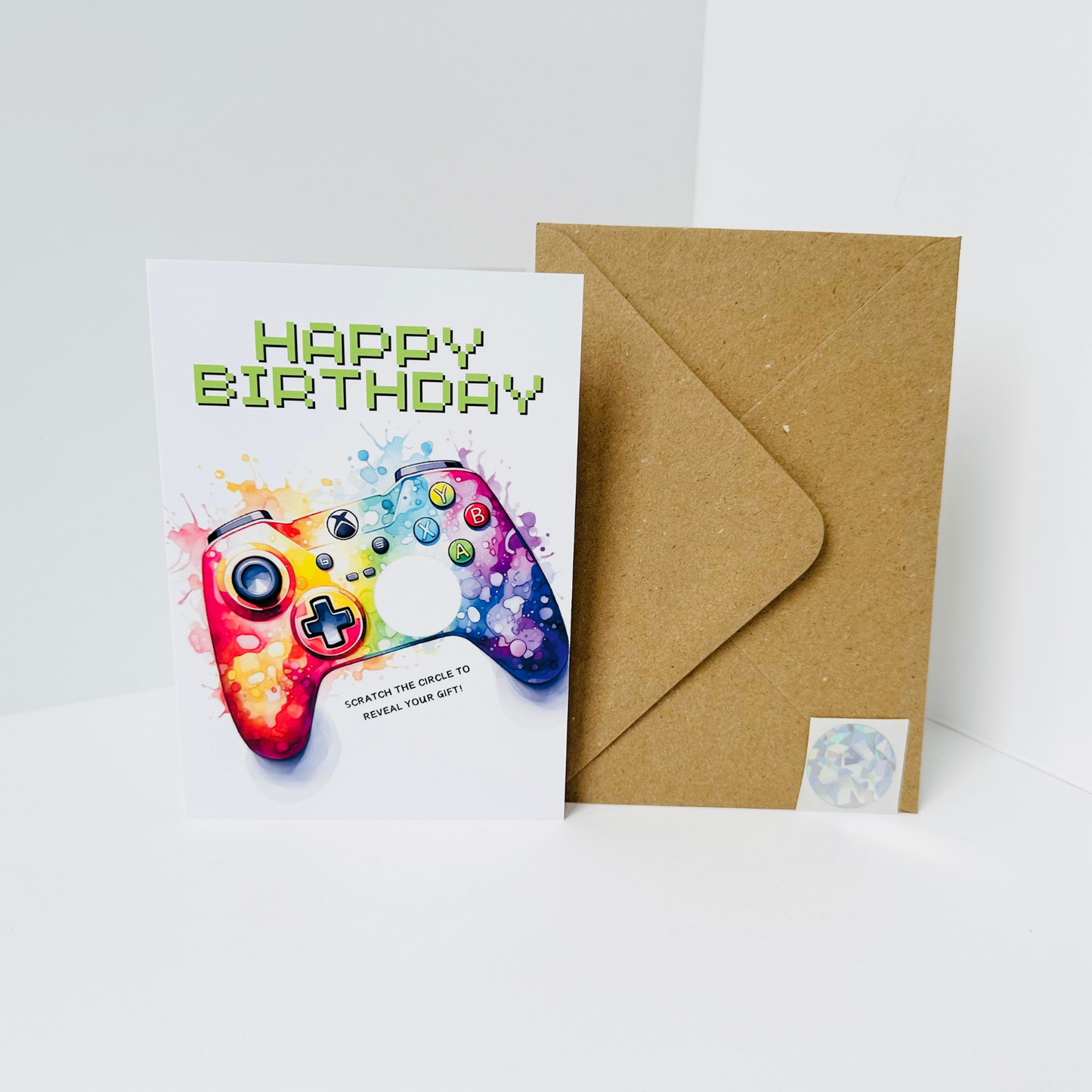 Birthday DIY Scratch Reveal Card - X Gamer