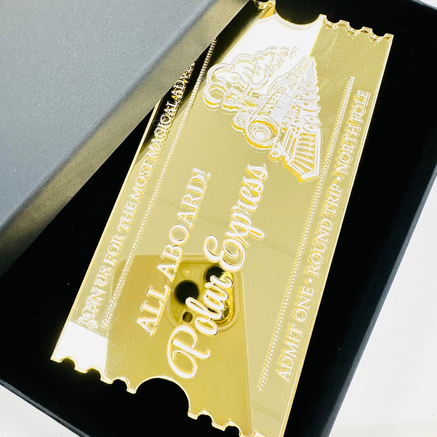 Polar Express Golden Acrylic Ticket