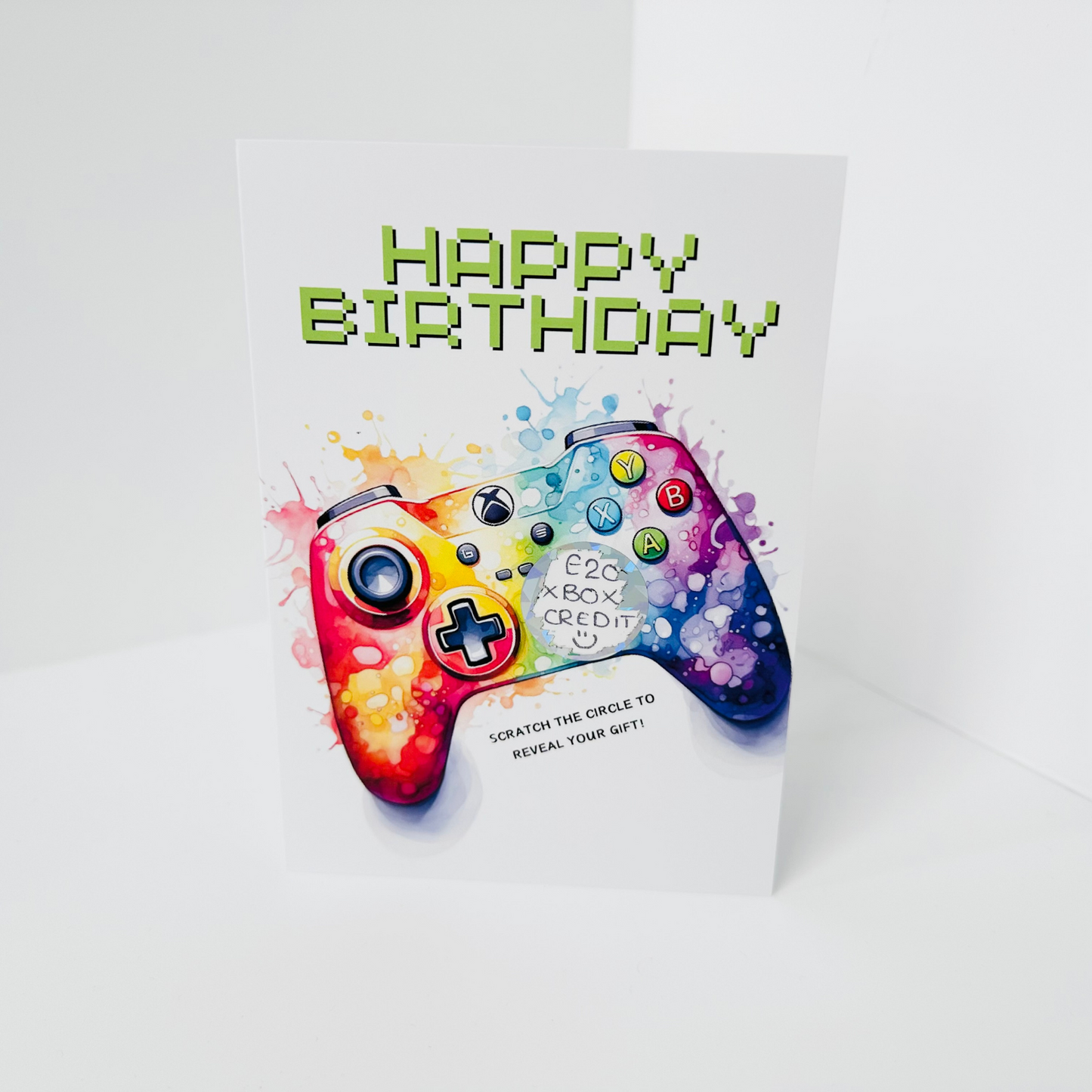 Birthday DIY Scratch Reveal Card - X Gamer