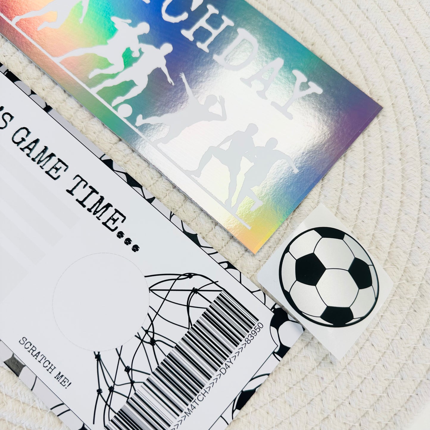 Football Silver Holographic Foiled DIY Scratch Reveal Voucher