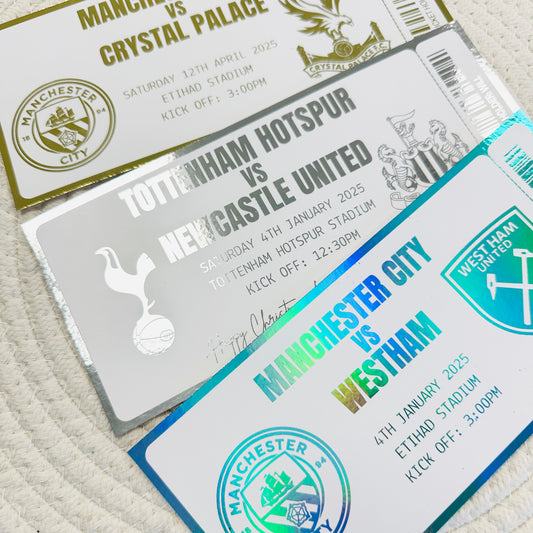 Football Gifting/Memento Foiled Ticket