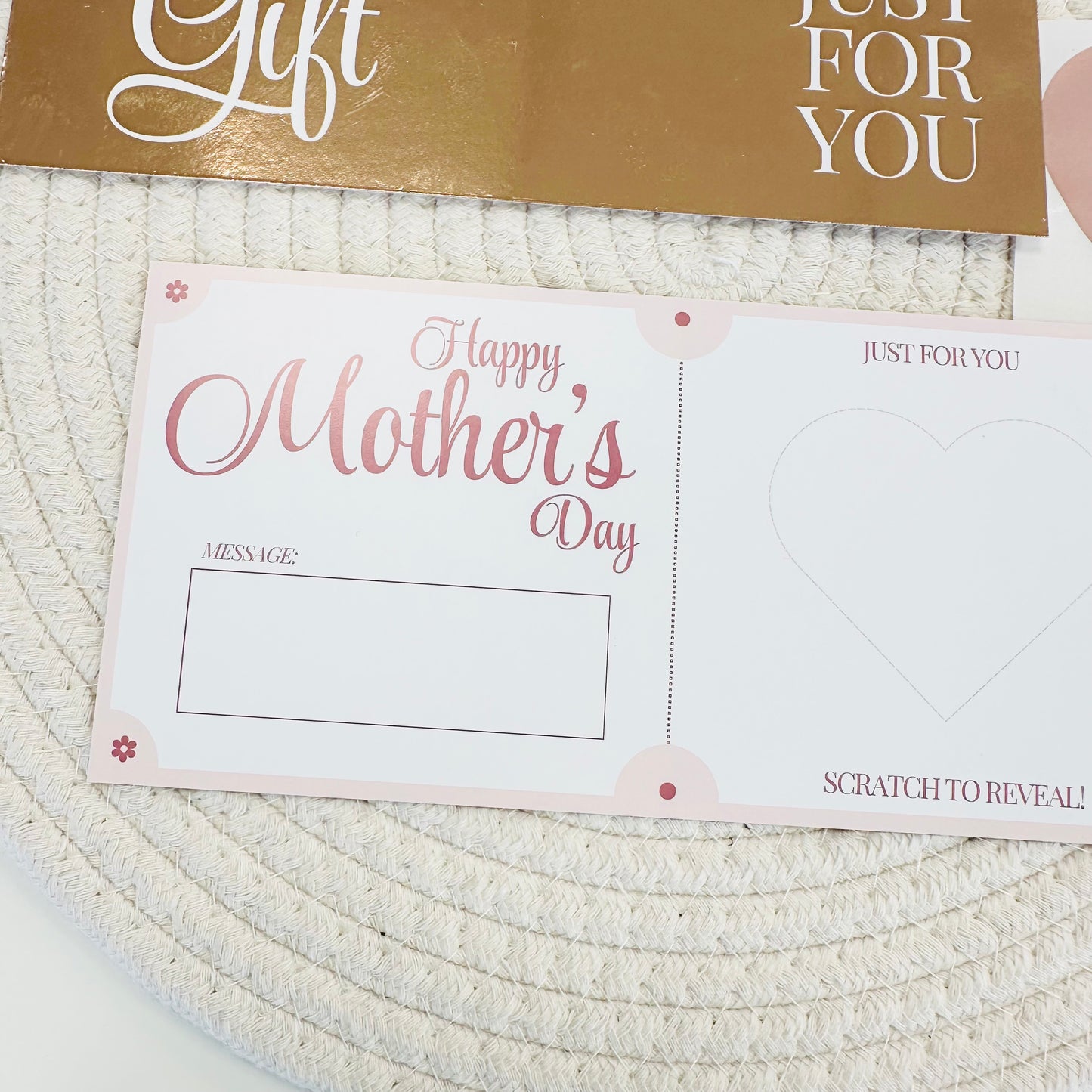 Mother's Day Rose Gold Foiled DIY Scratch Reveal Voucher