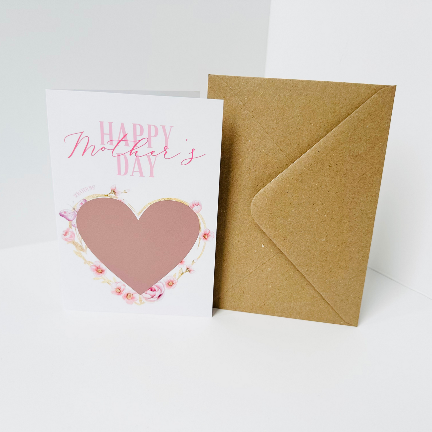 Mother's Day DIY Scratch Reveal Card - Pink Roses