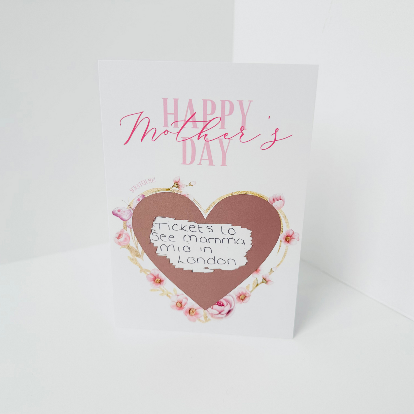 Mother's Day DIY Scratch Reveal Card - Pink Roses