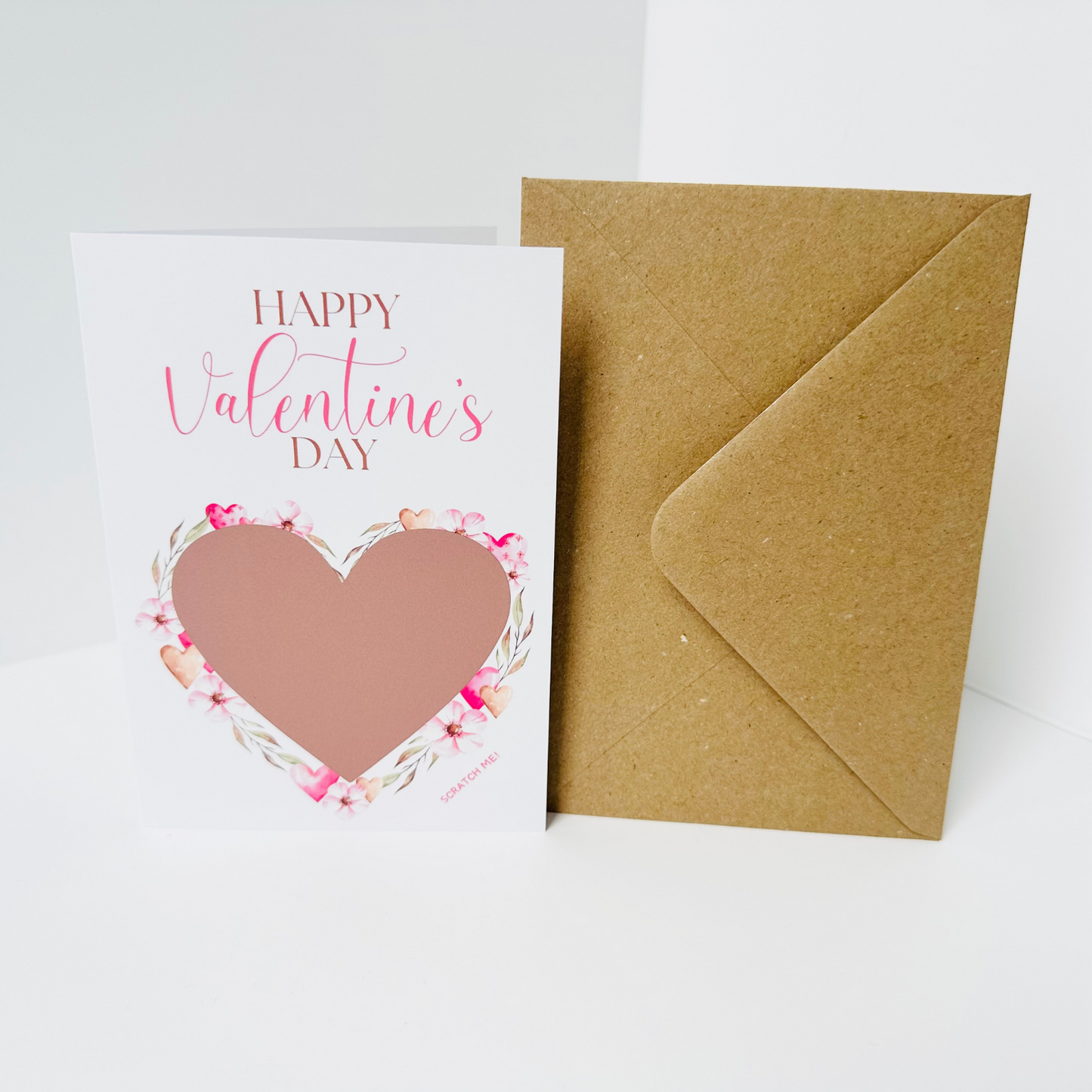 Valentine's DIY Scratch Reveal Card - Pink Hearts