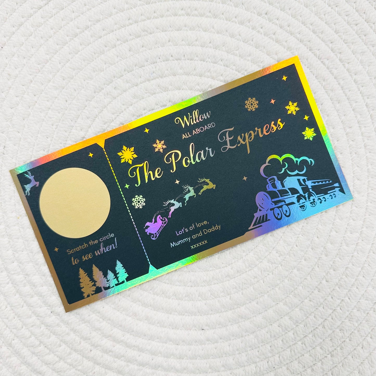 Polar Express Foiled Scratch Reveal Voucher (Black)