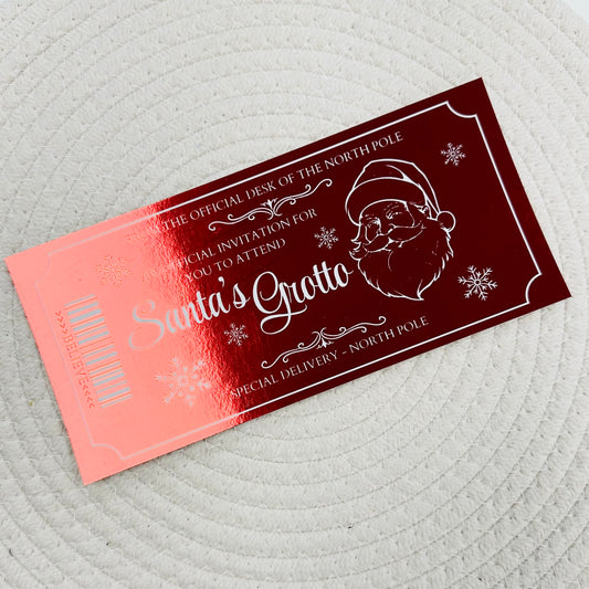 Santa's Grotto Red Foiled Ticket